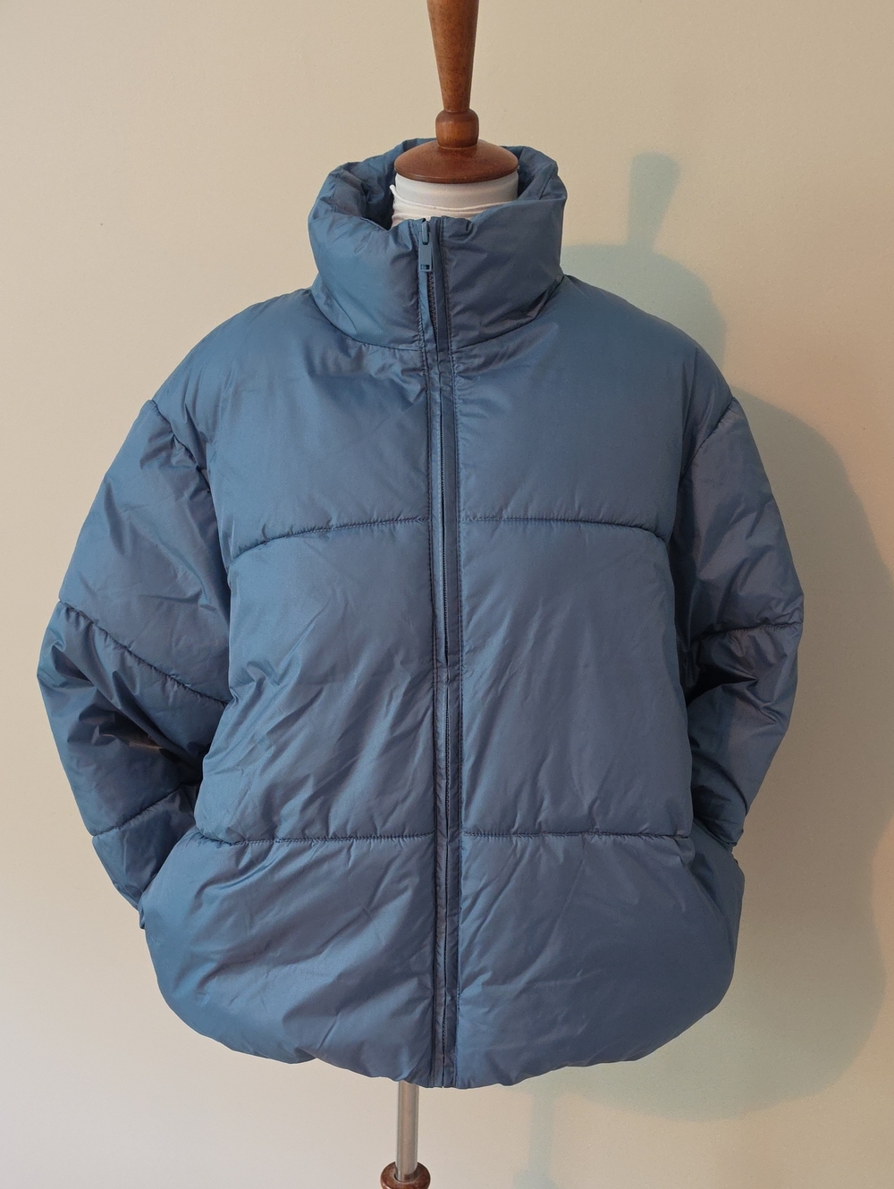 A New Day Puffer Full Zip Blue Jacket Water Resistant